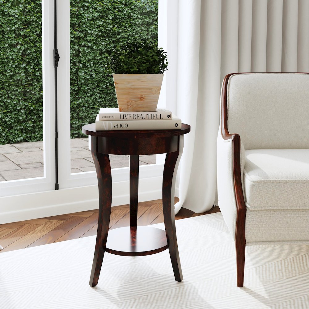 Holdin Round 18"W Side Table, Dark Brown. Picture 8
