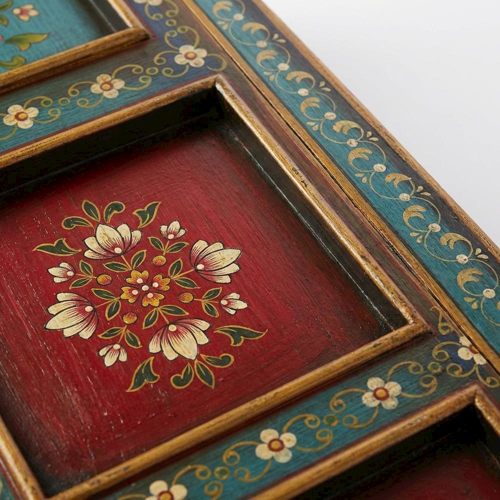 Hand Painted Tall Storage Cabinet, Boho Eclectic Accent Cabinet for Living Room. Picture 6