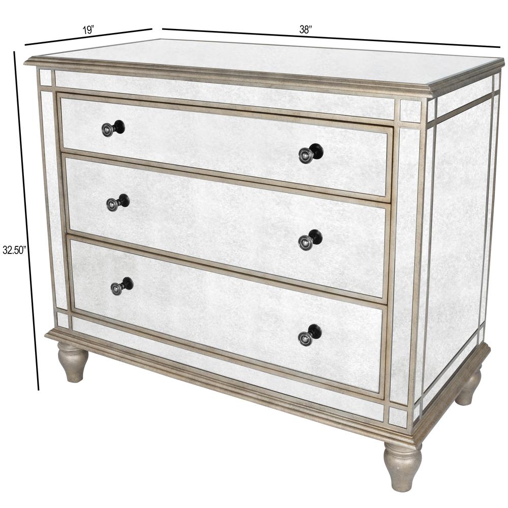 Laflin Mirrored Console Chest, Silver. Picture 10