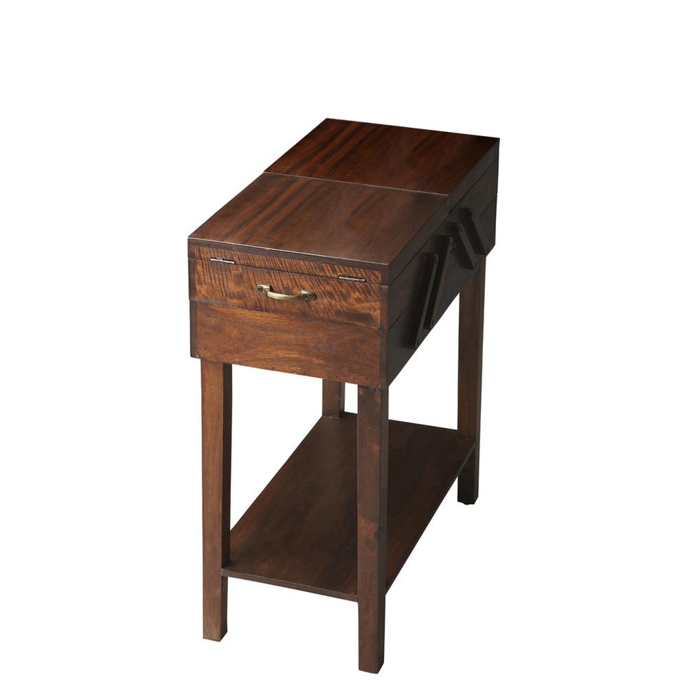 Dirzo Rectangular Storage Table, Dark Brown. Picture 1