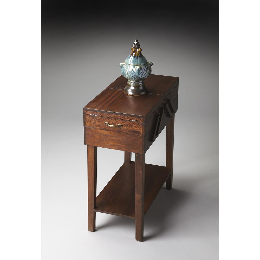Dirzo Rectangular Storage Table, Dark Brown. Picture 4