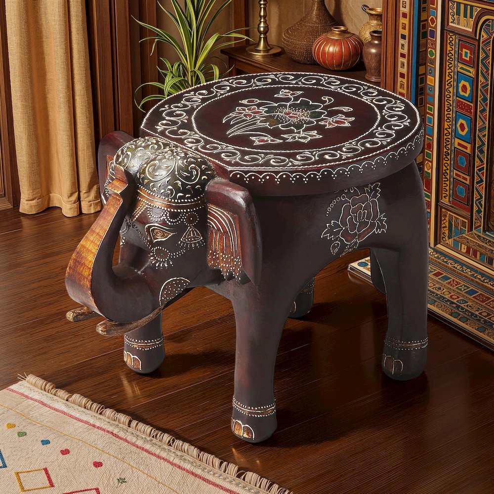 Botswana Hand Painted Side Table, Assorted. Picture 4