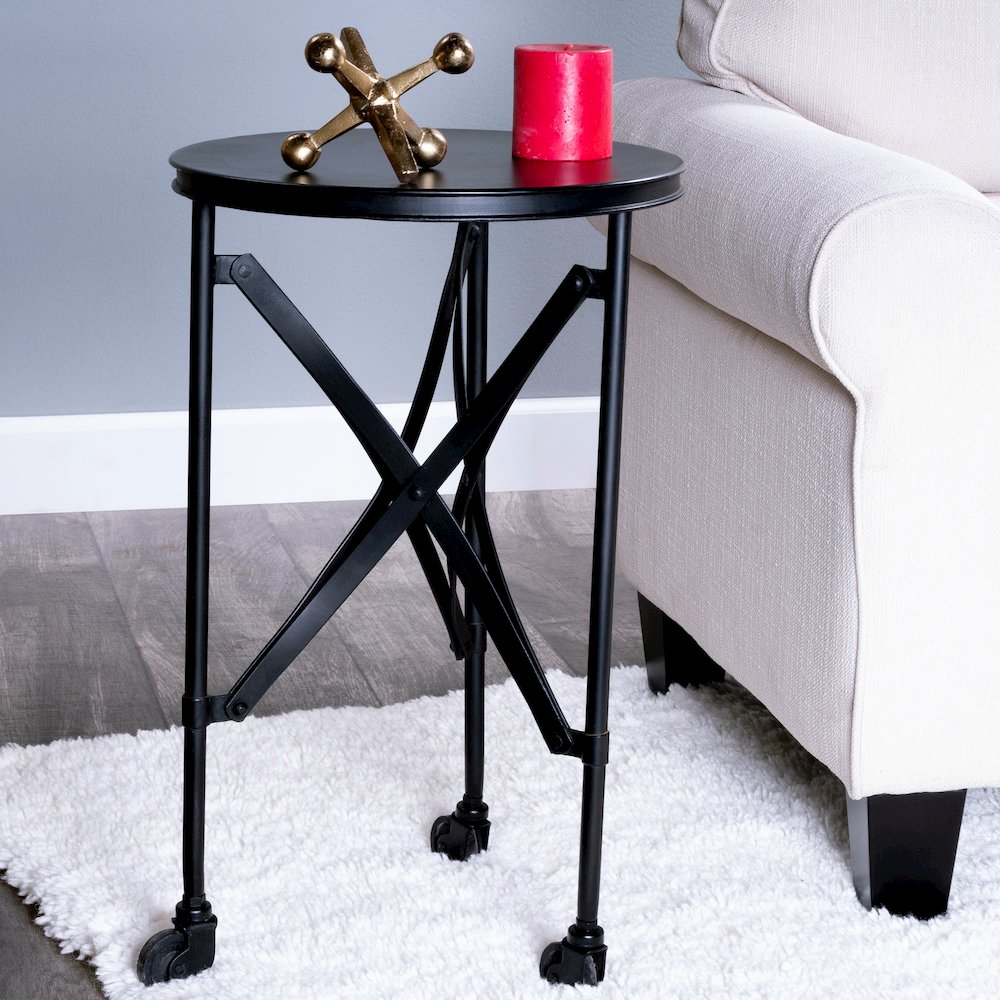 Costigan Flat Side Table, Black. Picture 4