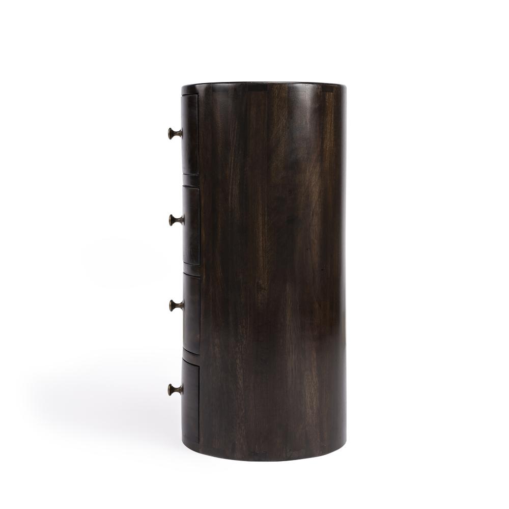 Liam Wood End Table with Storage, Dark Brown. Picture 6