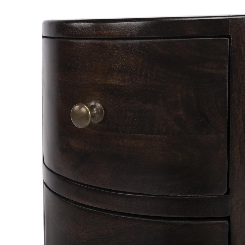 Liam Wood End Table with Storage, Dark Brown. Picture 7