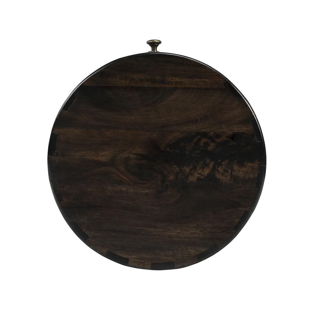 Liam Wood End Table with Storage, Dark Brown. Picture 9