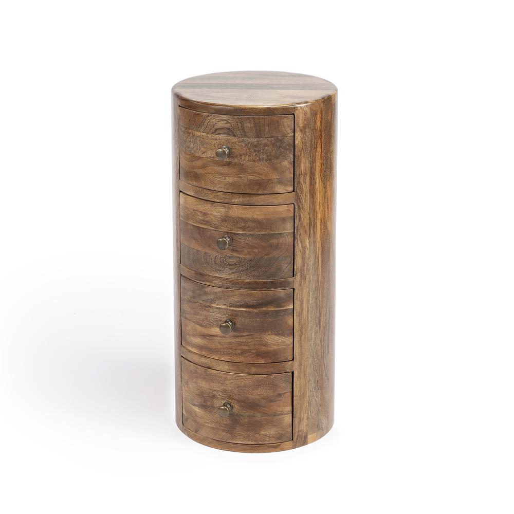Liam Light Wood End Table with Storage, Light Brown. Picture 1