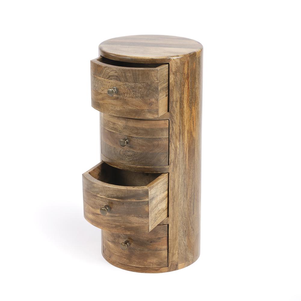 Liam Light Wood End Table with Storage, Light Brown. Picture 2