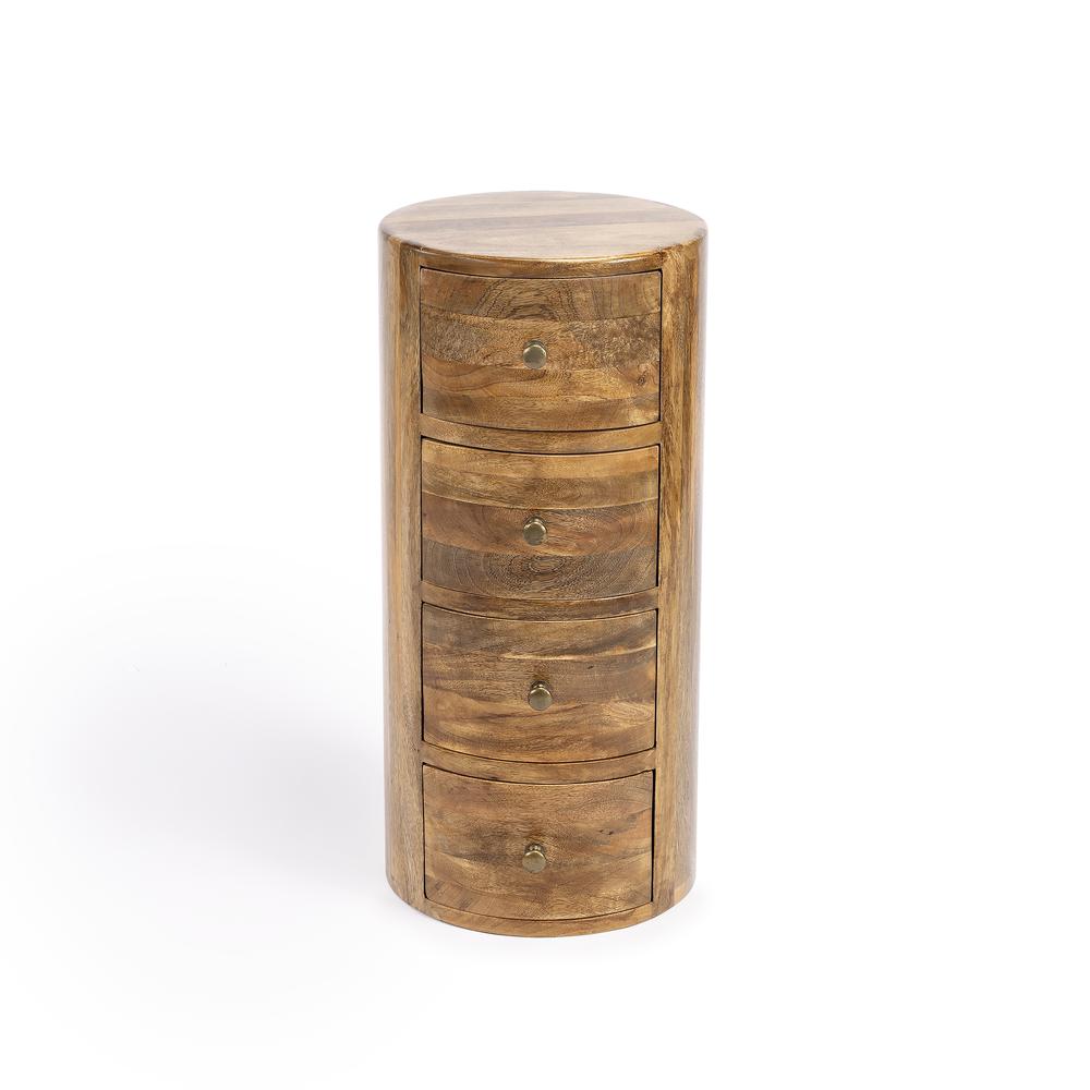 Liam Light Wood End Table with Storage, Light Brown. Picture 3