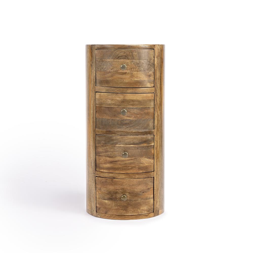 Liam Light Wood End Table with Storage, Light Brown. Picture 4