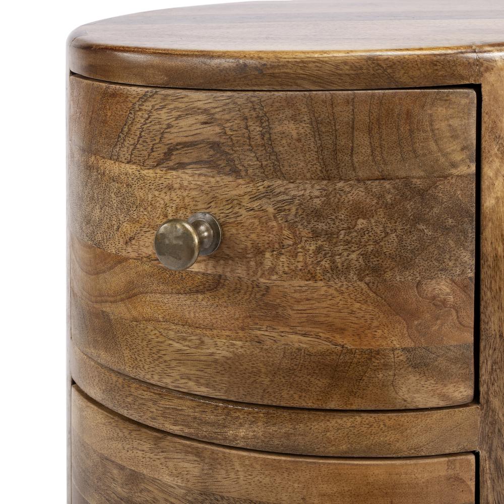 Liam Light Wood End Table with Storage, Light Brown. Picture 5