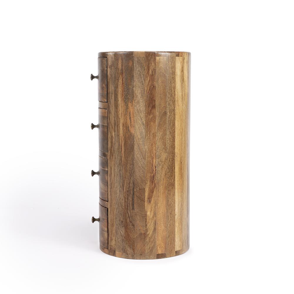 Liam Light Wood End Table with Storage, Light Brown. Picture 6