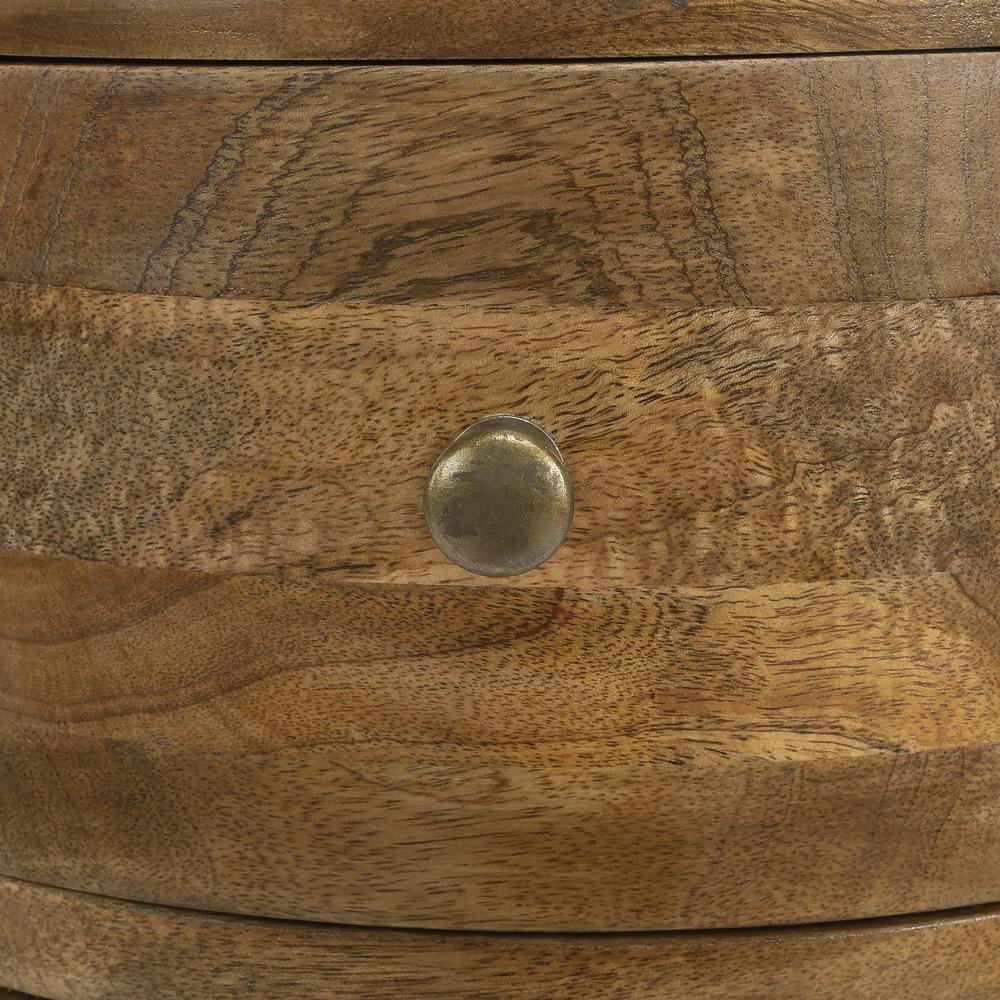 Liam Light Wood End Table with Storage, Light Brown. Picture 9
