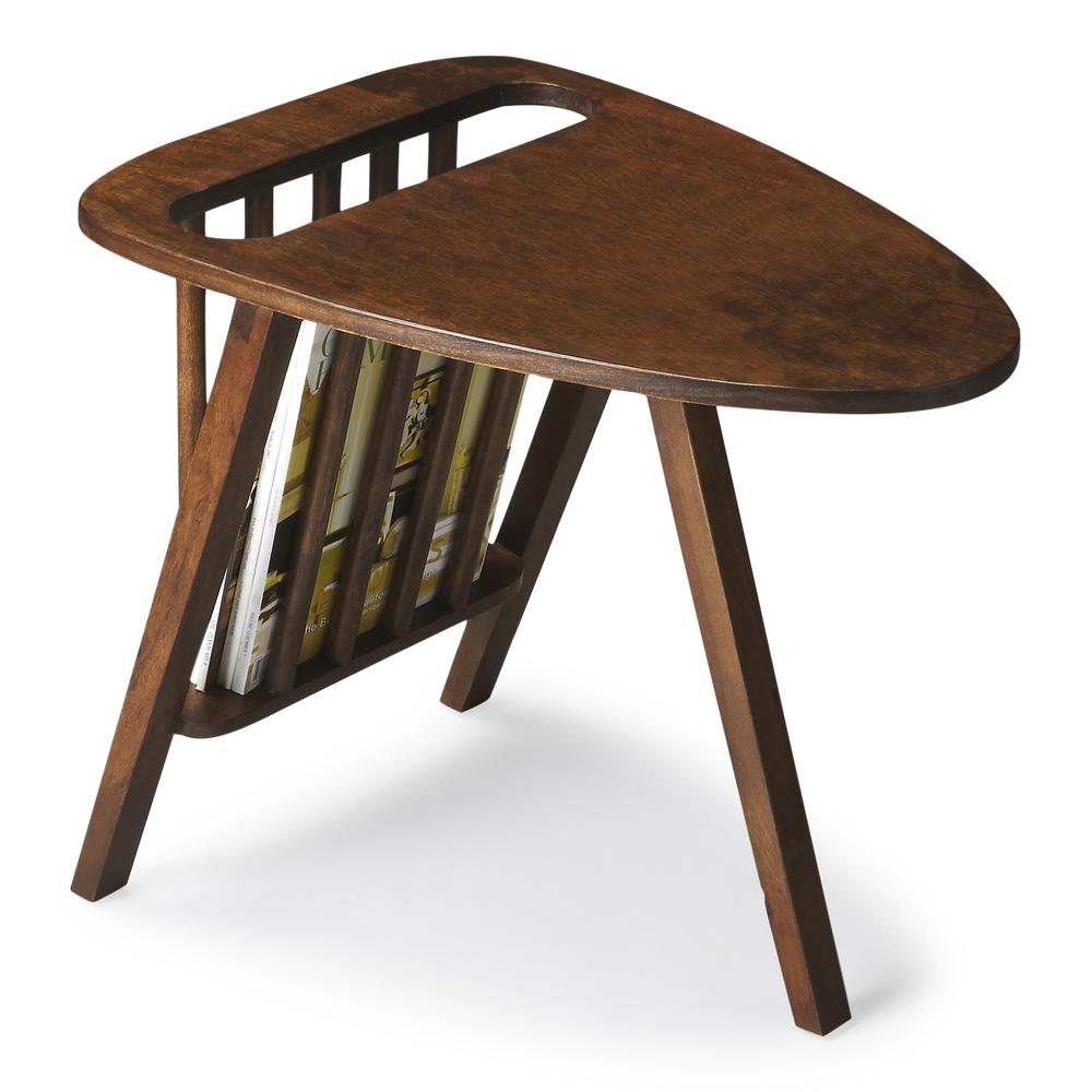Lowery Modern Magazine Side Table, Dark Brown. Picture 1
