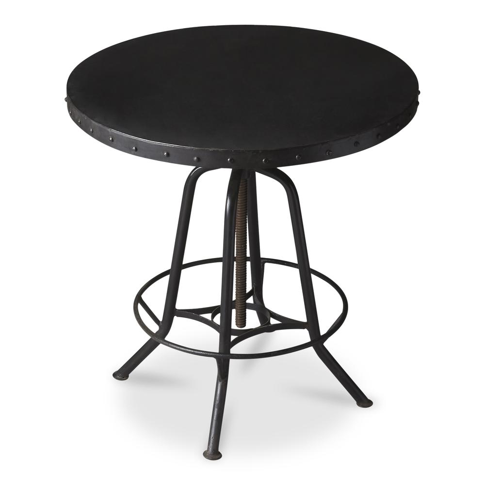 EngleWood Round 29"W Metal Hall/Pub Table, Black. Picture 1