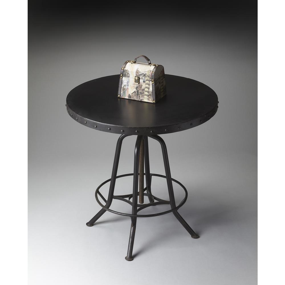 EngleWood Round 29"W Metal Hall/Pub Table, Black. Picture 2