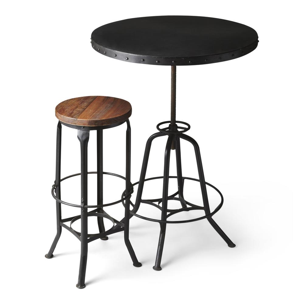 EngleWood Round 29"W Metal Hall/Pub Table, Black. Picture 4