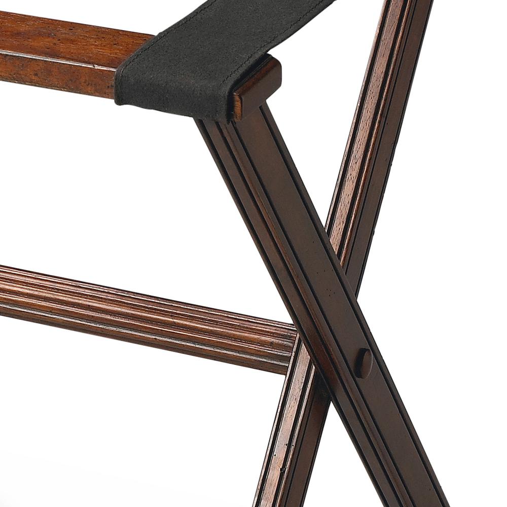 Anthony Folding Luggage Rack, Dark Brown. Picture 2