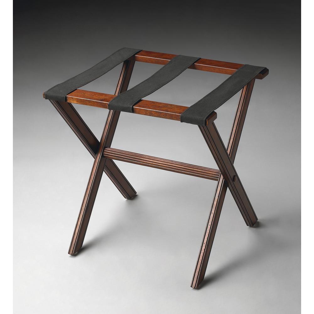 Anthony Folding Luggage Rack, Dark Brown. Picture 3