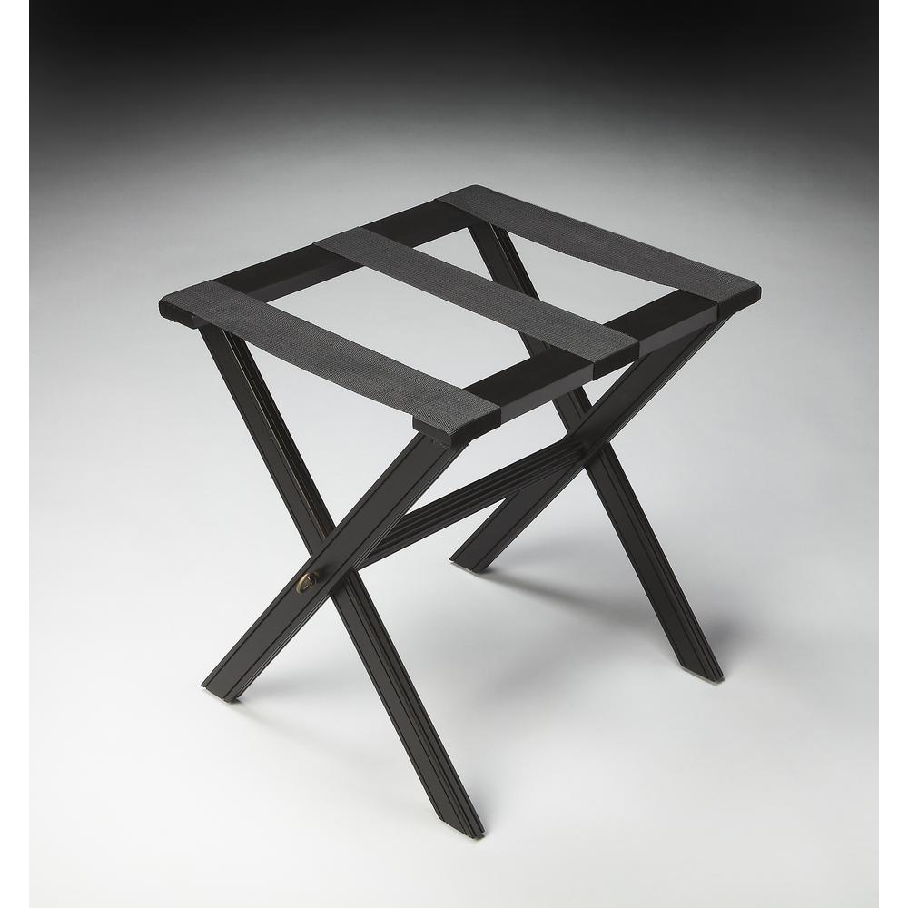 Anthony Folding Luggage Rack, Black. Picture 3