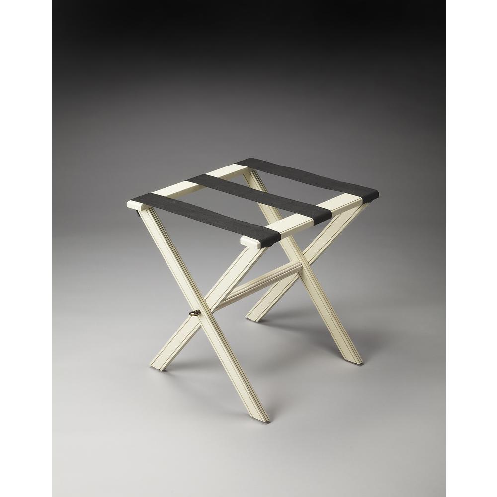 Anthony Folding Luggage Rack, White. Picture 3