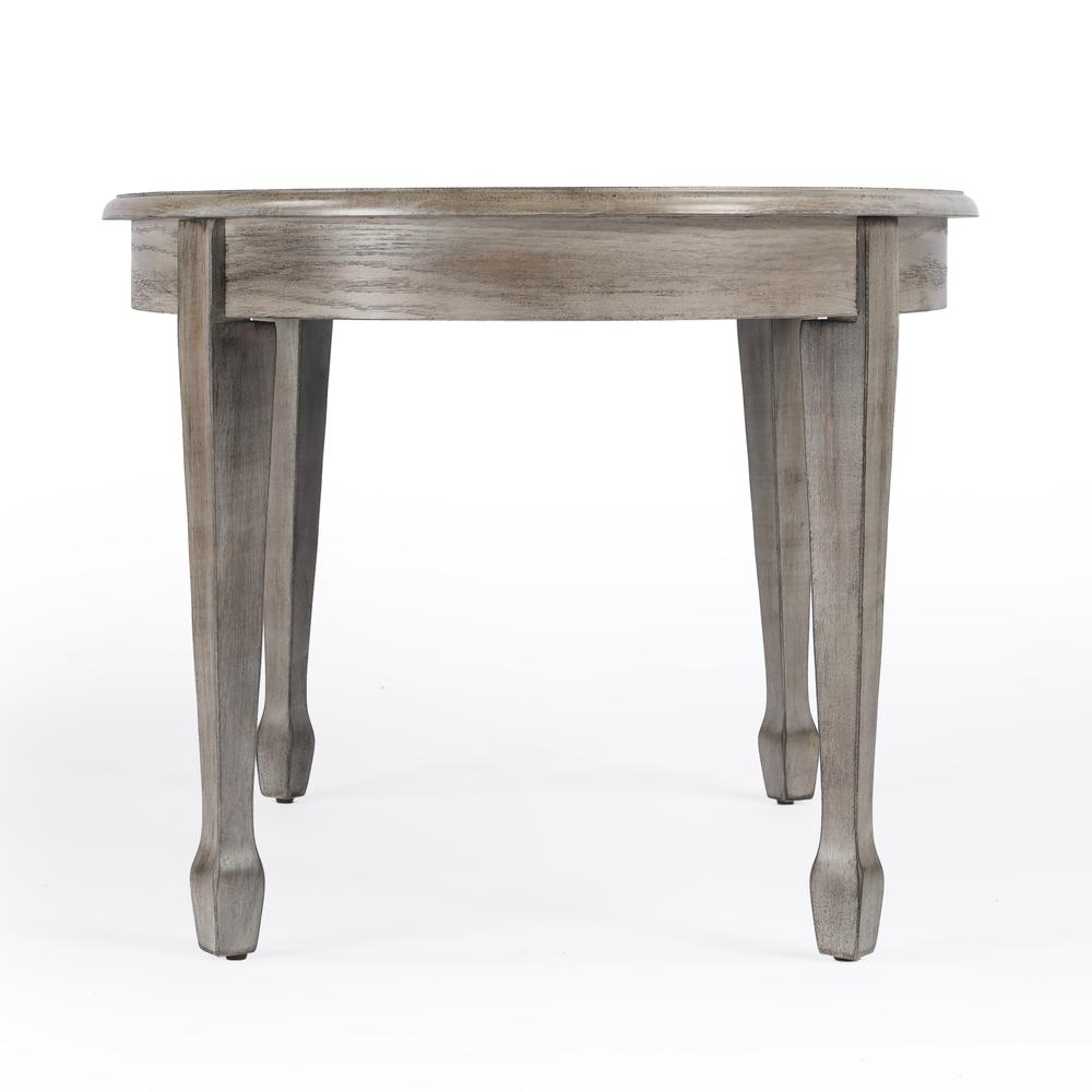 Clayton Oval Wood Coffee Table, Natural Wood. Picture 4