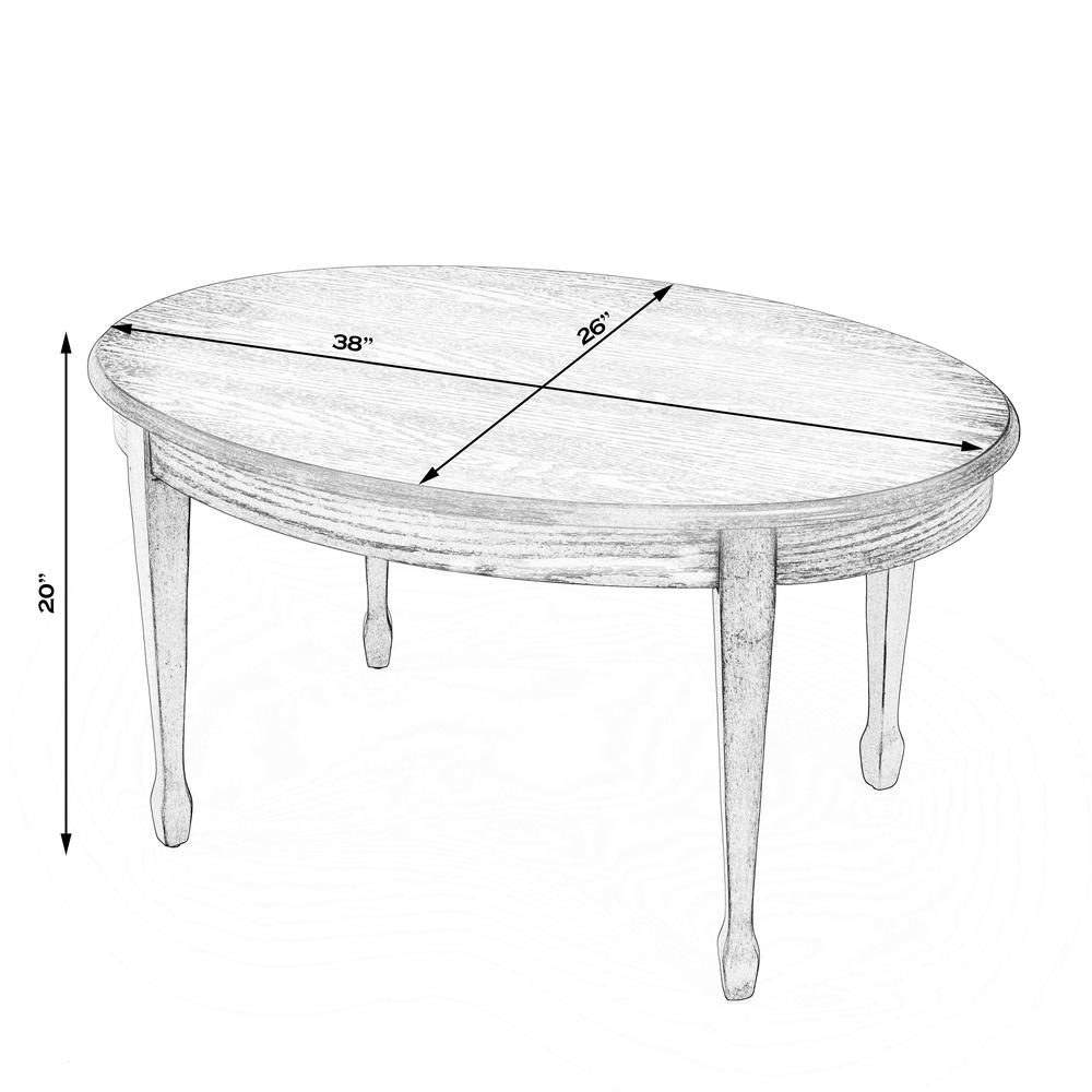 Clayton Oval Wood Coffee Table, Natural Wood. Picture 7