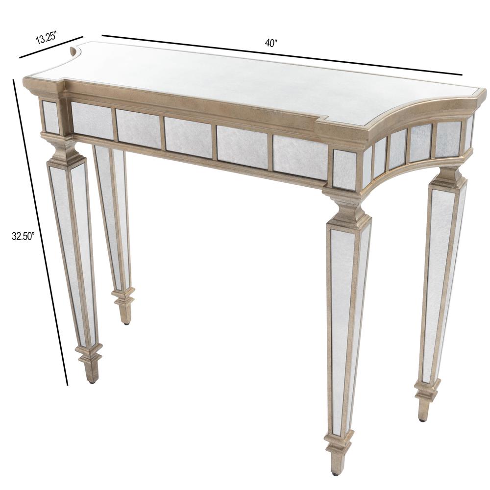 Garbo Mirrored Console Table, Silver. Picture 9