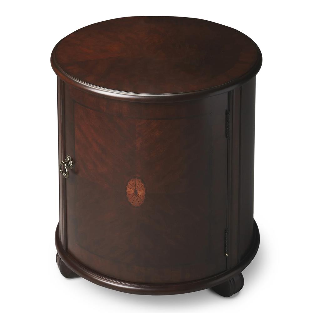 Lawrie 20"W  Drum Side Table, Dark Brown. Picture 1