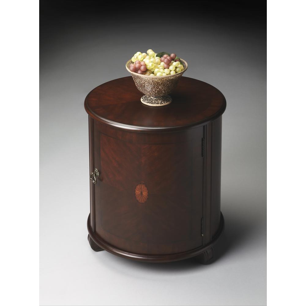 Lawrie 20"W  Drum Side Table, Dark Brown. Picture 3