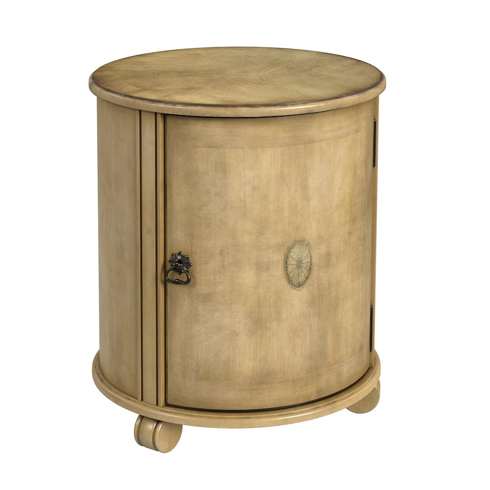 Lawrie 20"W  Drum Side Table, Beige. Picture 1