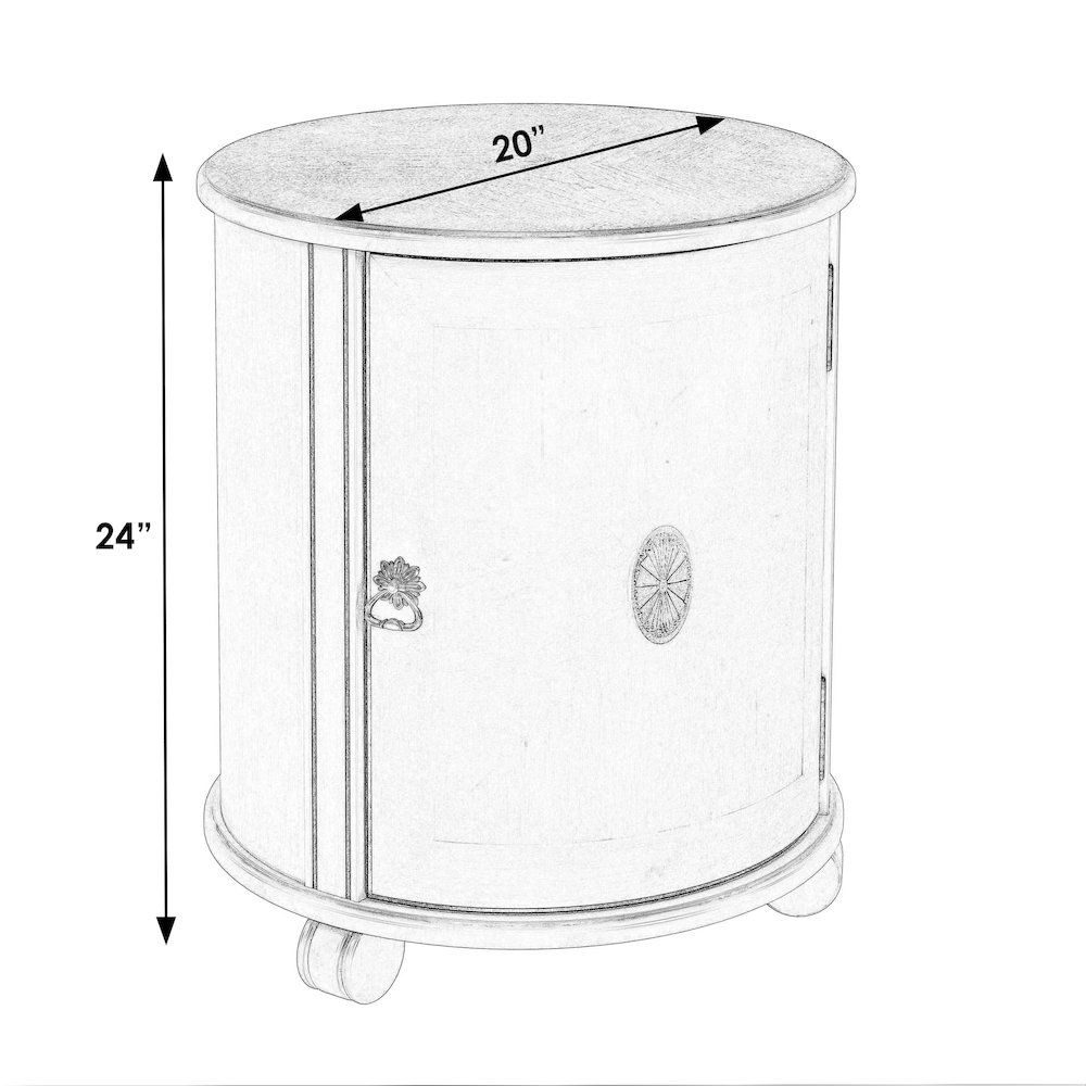 Lawrie 20"W  Drum Side Table, Beige. Picture 3
