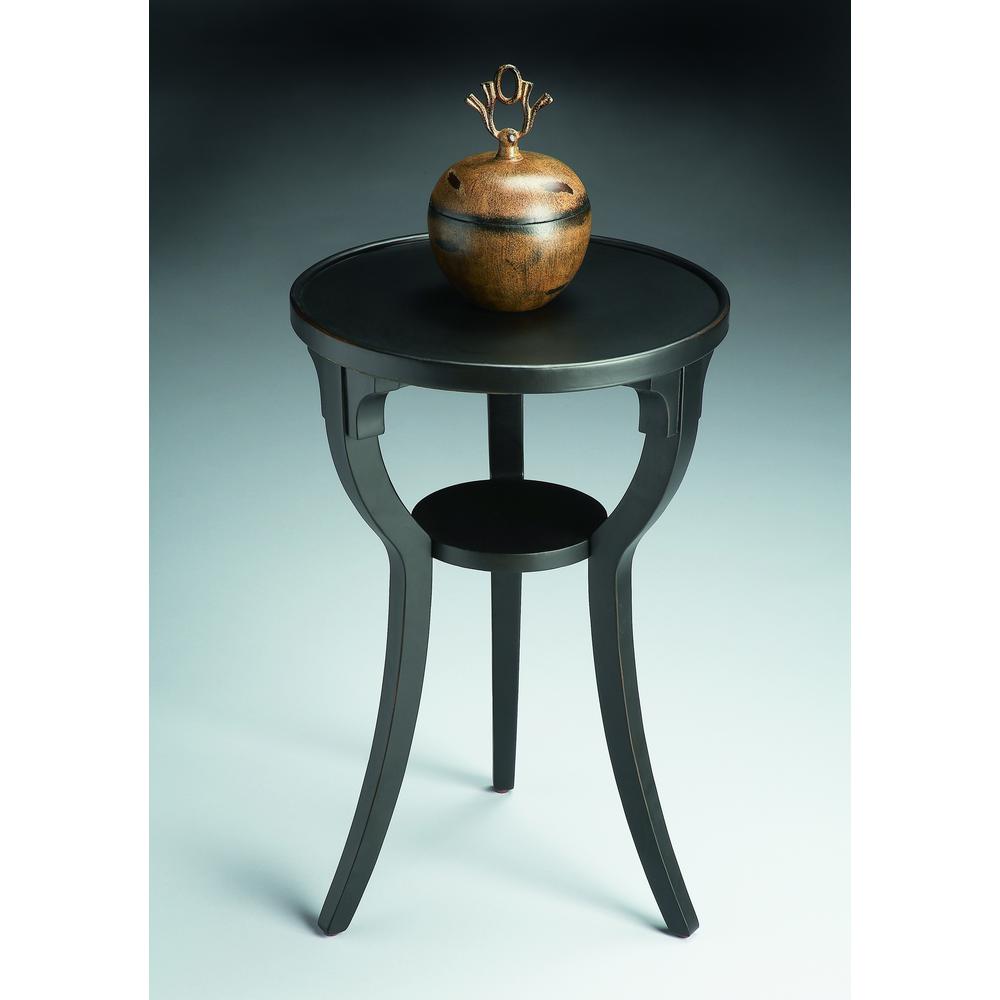 Dalton Round  15.75"W Side Table, Black. Picture 2