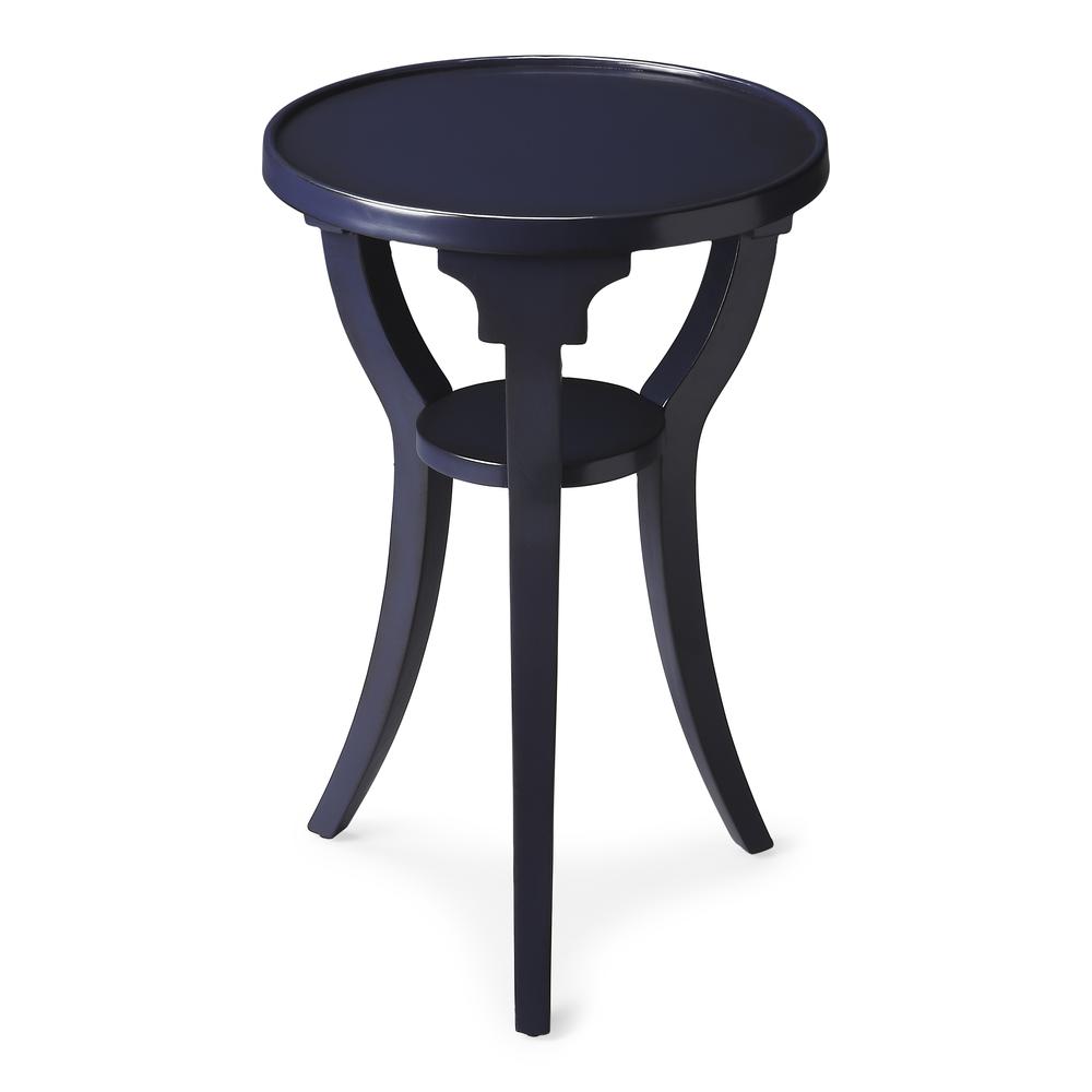 Dalton Round  15.75"W Side Table, Blue. Picture 1