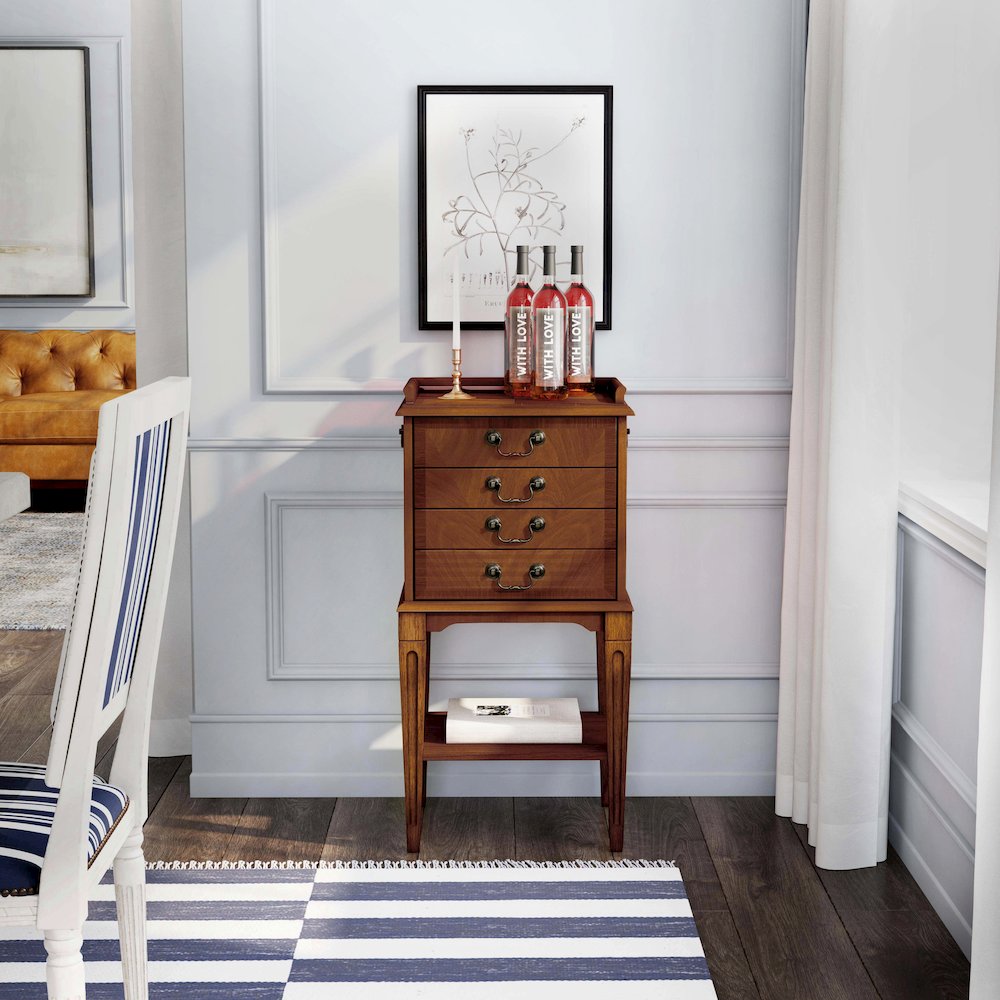 Hardwick 4-Drawer Chest, Medium Brown. Picture 9