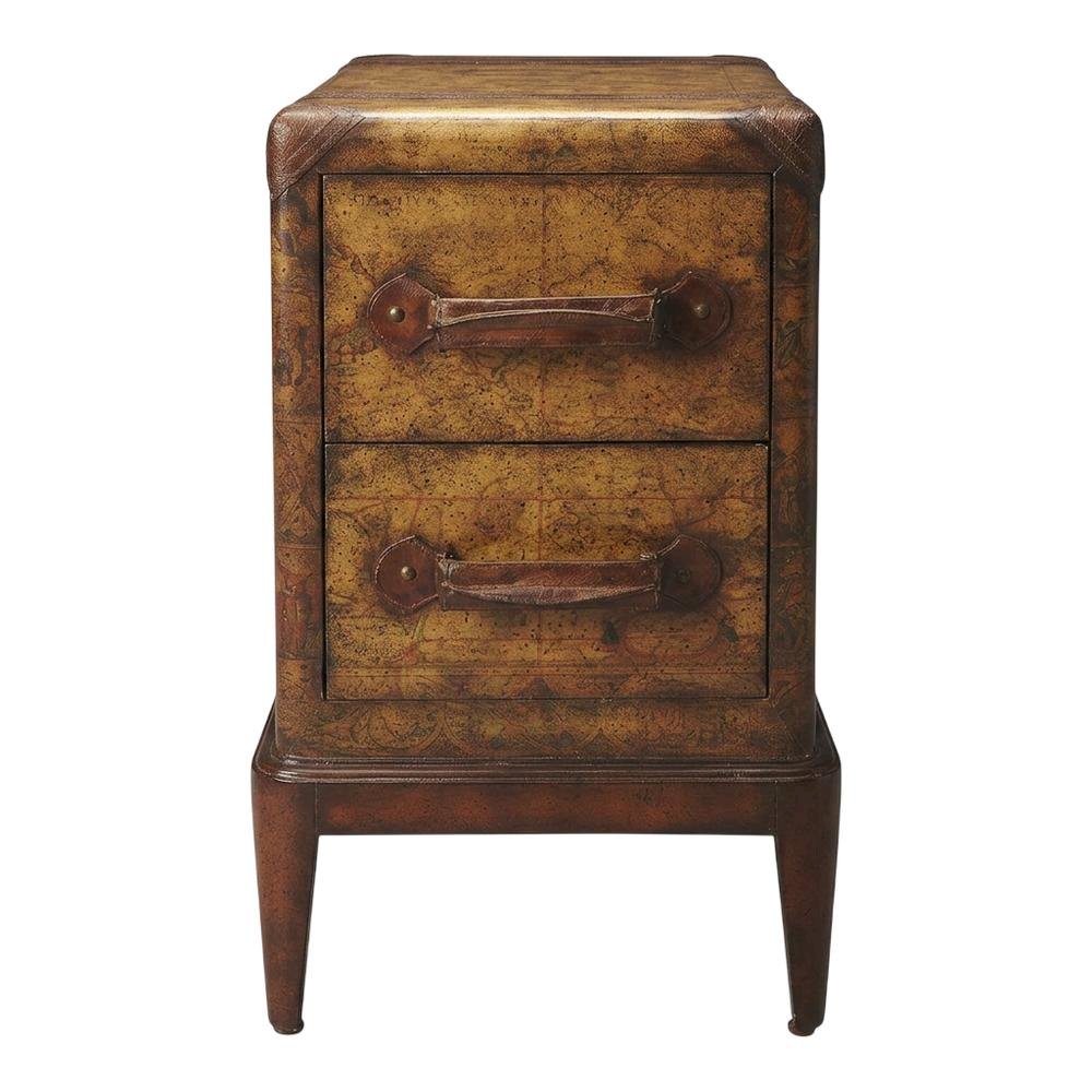 Traditional Chairside Table with 2 Drawers, Side End Table for Living Room. Picture 1