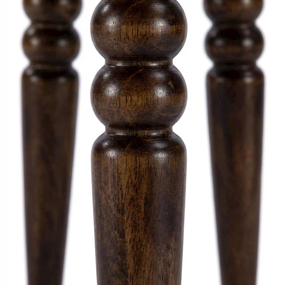 Round Wood Side Table – Small Round Nightstand in Brown Mango Finish. Picture 6