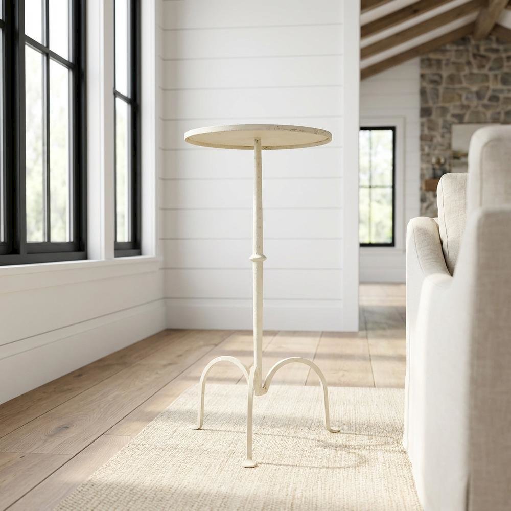 Round Pedestal End Table, Transitional Accent Side Table for Living Room. Picture 2