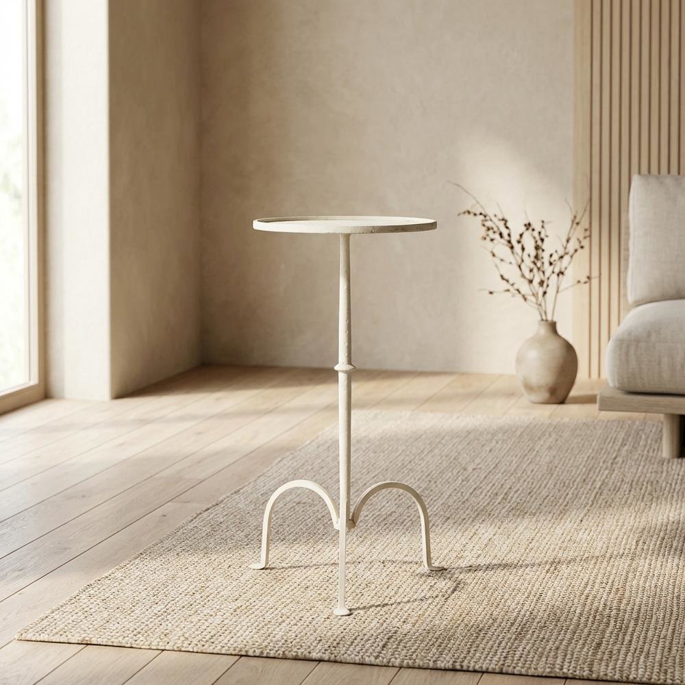Round Pedestal End Table, Transitional Accent Side Table for Living Room. Picture 3