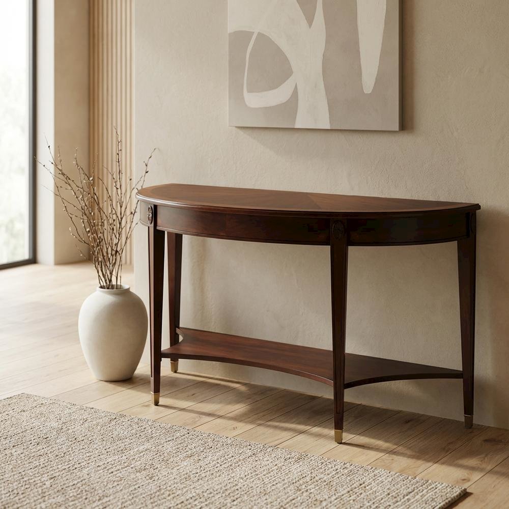 Demilune Console Table, Traditional Sofa Table for Entryway or Hallway. Picture 3