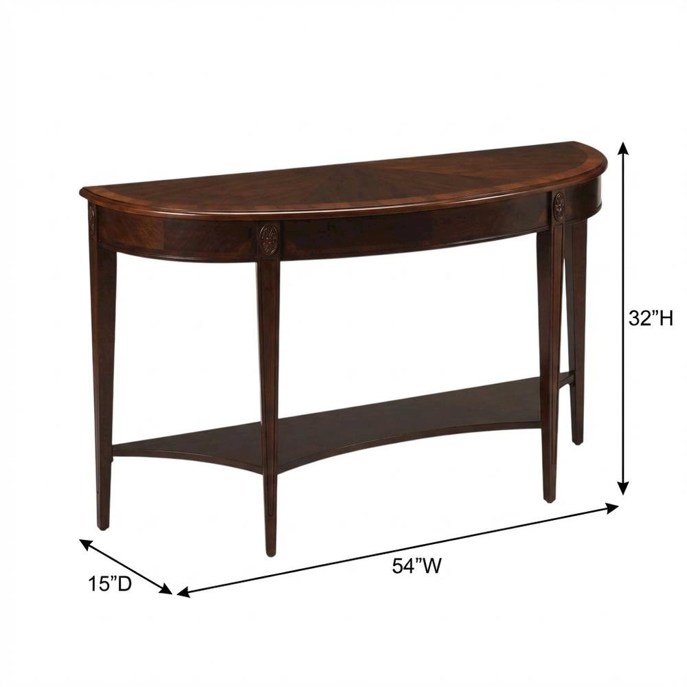 Demilune Console Table, Traditional Sofa Table for Entryway or Hallway. Picture 4