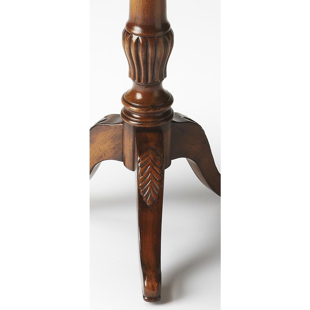 Dansby Pedestal Side Table, Medium Brown. Picture 3