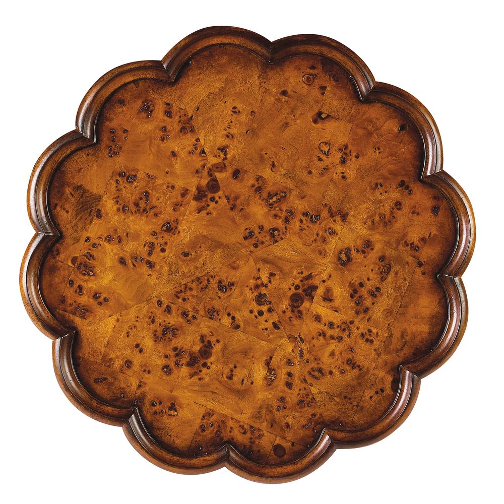 Dansby Pedestal Side Table, Medium Brown. Picture 2