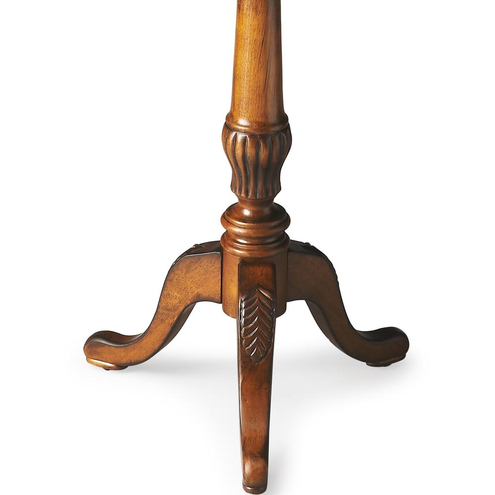 Dansby Pedestal Side Table, Medium Brown. Picture 4