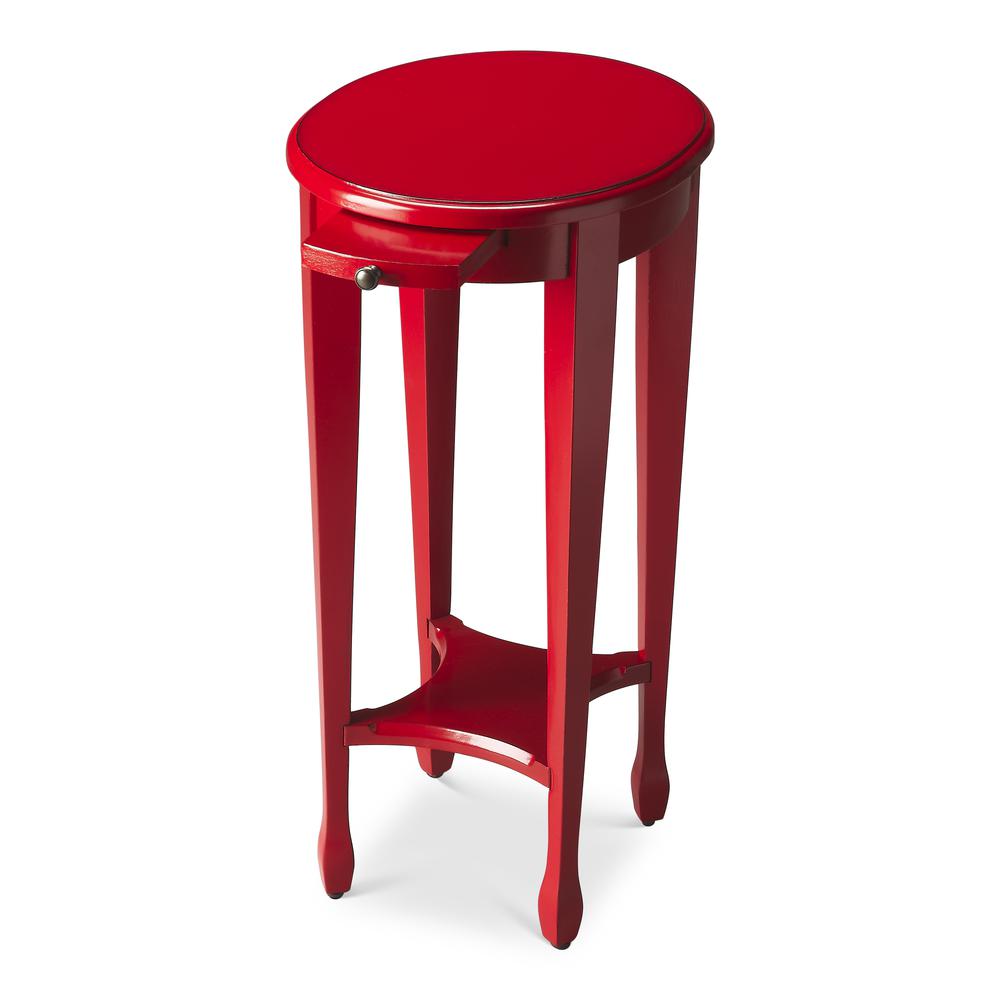 Arielle Round 12.5"W Side Table, Red. Picture 1