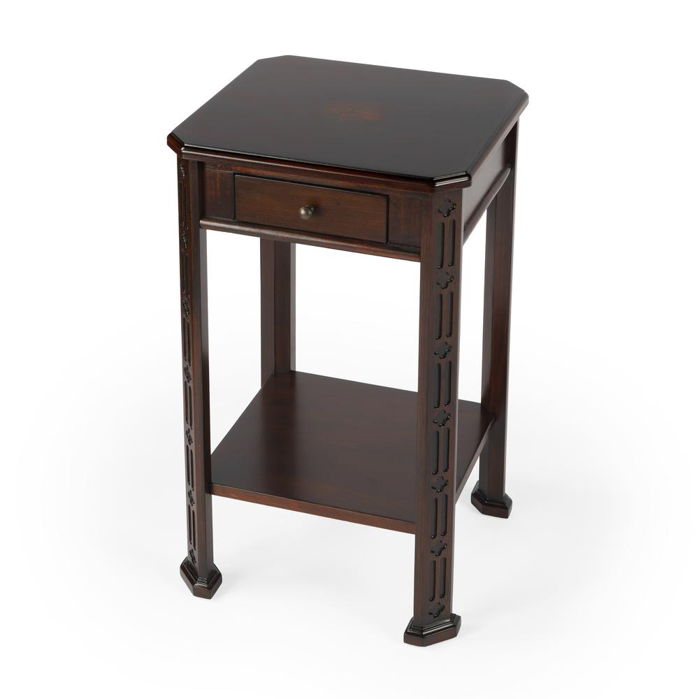 Moyer Side Table with Storage, Dark Brown. Picture 1