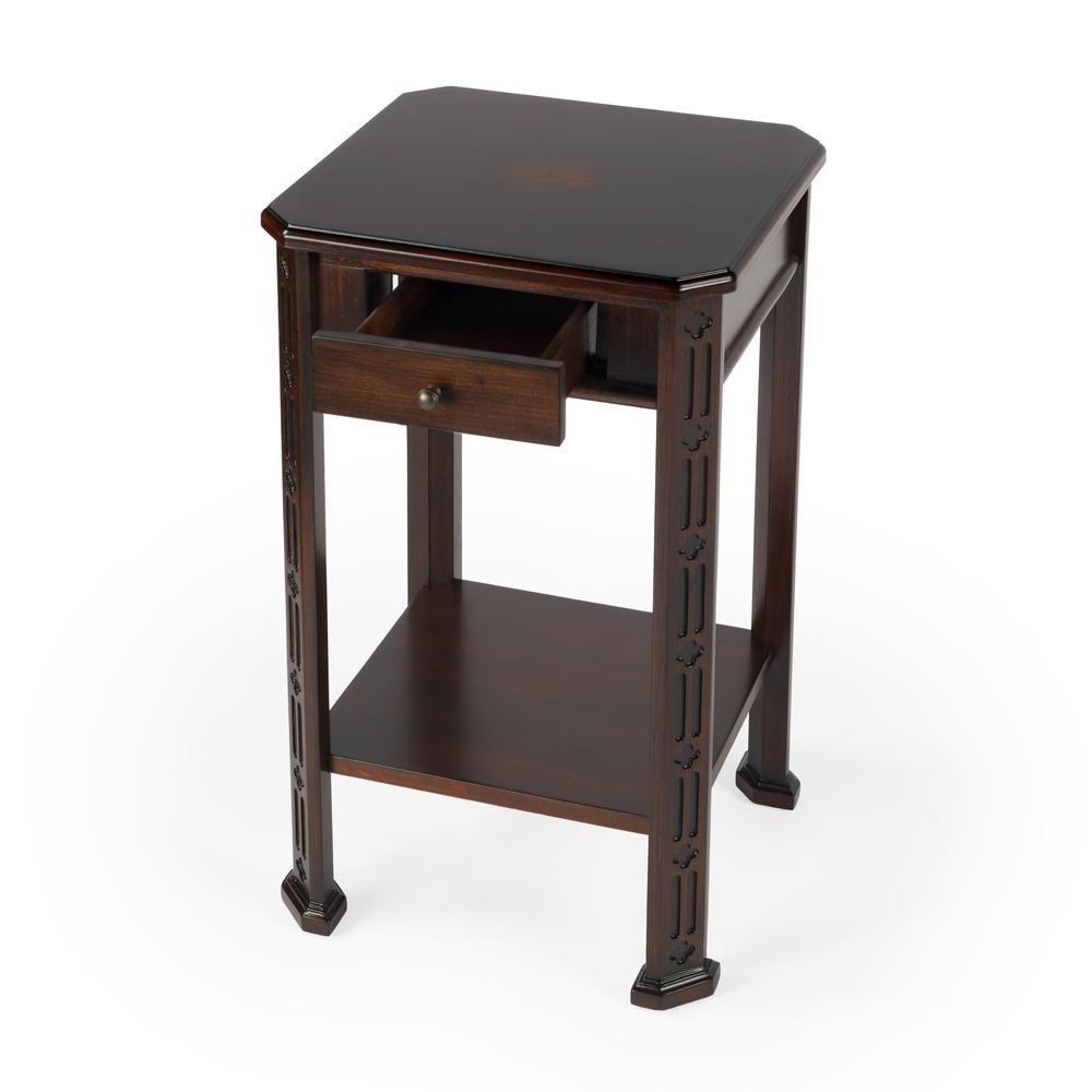 Moyer Side Table with Storage, Dark Brown. Picture 2