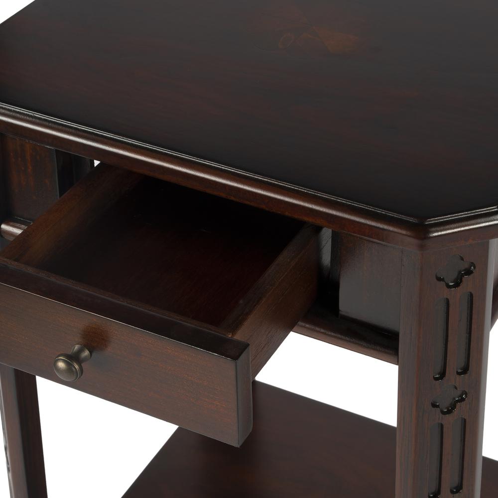 Moyer Side Table with Storage, Dark Brown. Picture 3