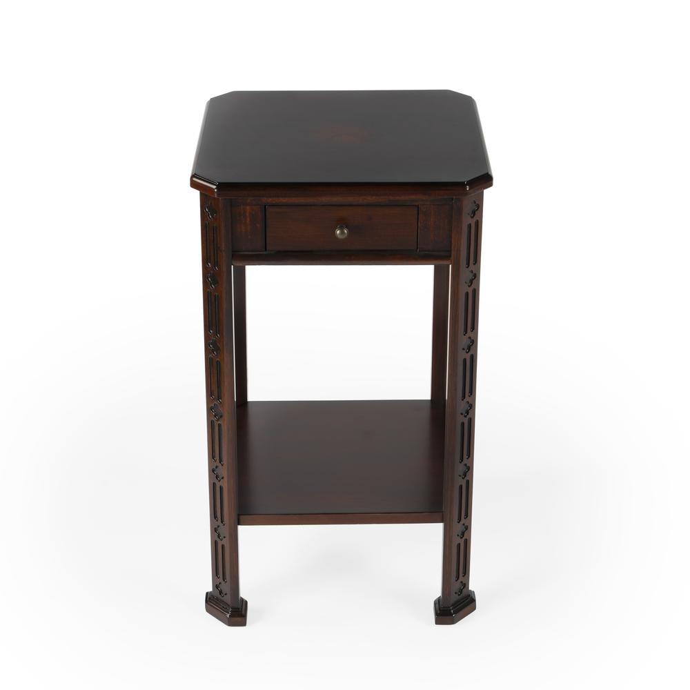 Moyer Side Table with Storage, Dark Brown. Picture 4