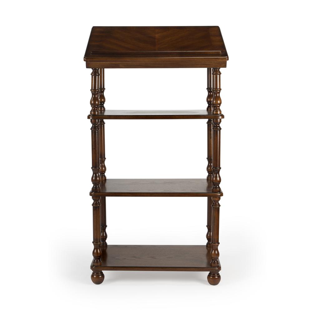 Alden 4-Tier Library Stand, Medium Brown. Picture 4